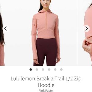 Lululemon break a trail 1/2 zip hoodie 8